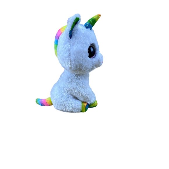 Ty Beanie Boos Medium Pixy White Rainbow Unicorn Stuffed Animal Plush 9" - Picture 4 of 9